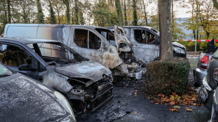 Meerdere voertuigen beschadigd na brand