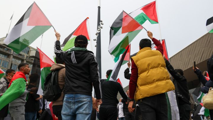 Tientallen mensen aanwezig bij Pro-Palestijnse demonstratie VIDEO